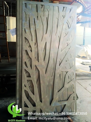 pantalla de corte de aluminio con varios patrones de diseño panel de corte láser para el balcón ventana de fachada