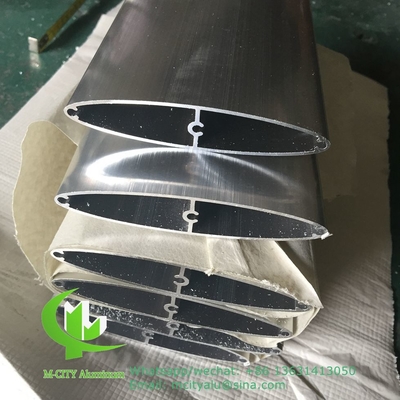 100 mm Horizontal persiana solar fija arquitectónica de perfil aerodinámico persiana de aluminio para pared de cortina de fachada