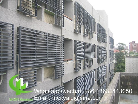 Ventana vertical de aluminio de perfil aerodinámico para fachada