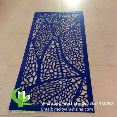 panel de pantalla hueca de aluminio perforado de metal con diseño de patrón de árbol panel de corte láser para ventana de fachada de balcón