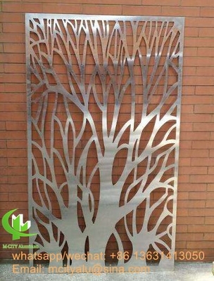 Árbol de aluminio de la hoja perforada para fachada de revestimiento valla de jardín pantalla de privacidad con corte láser de 2 mm de espesor