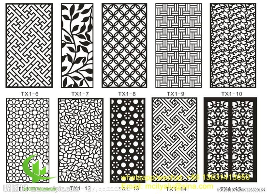 Panel de aluminio de grabado panel de pantalla de 5 mm de espesor panel de pantalla de metal para divisor de habitación