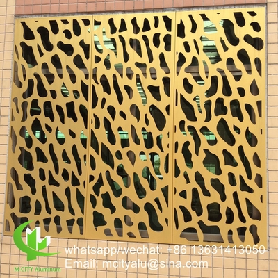 panel de revestimiento de fachada de chapa de aluminio perforada cortada por láser de 2,5 mm de espesor para ventana