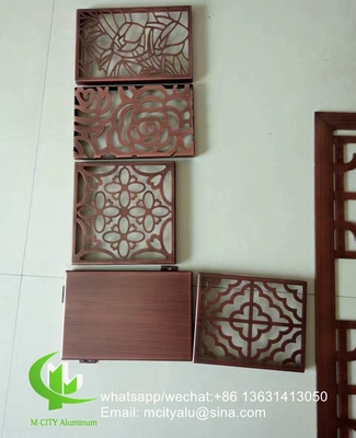 Pantalla láser CNC Perforada de 2,5 mm Panel de revestimiento de aluminio metálico para pared de cortina con color latón