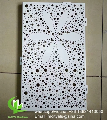 pantalla láser CNC de estilo flor Perforado 2,5 mm Panel de revestimiento de aluminio metálico para pared de cortina