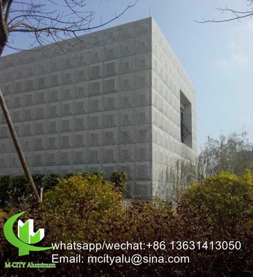 Panel perforado de aluminio metálico cortado por láser para fachada de revestimiento