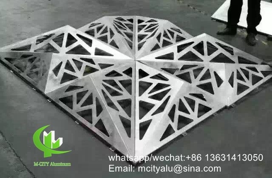 Panel perforado de aluminio metálico cortado por láser para fachada de revestimiento