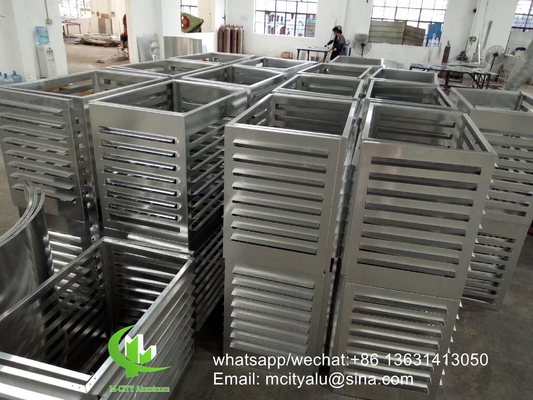 Acondicionador de aire cubierta de aluminio fachada de revestimiento de metal hoja de flexión de 2,5 mm de espesor para la decoración de fachadas de paredes cortinas