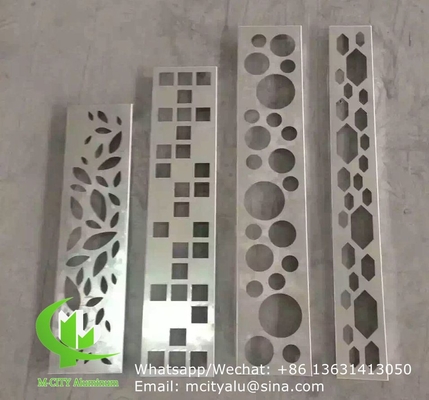 Panel de pared perforado de aluminio para fachada de revestimiento de paredes cortinas con diseño hueco para uso exterior