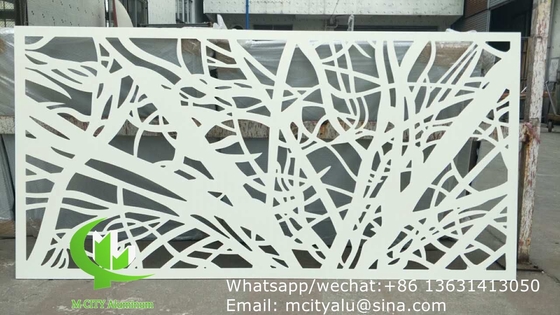 Hoja de paneles de aluminio grabado para pared con patrón de bambú recubierto de polvo