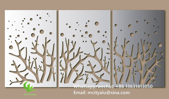 pantalla hueca de corte de aluminio de flores con varios patrones diseño panel de corte láser para el balcón ventana de fachada