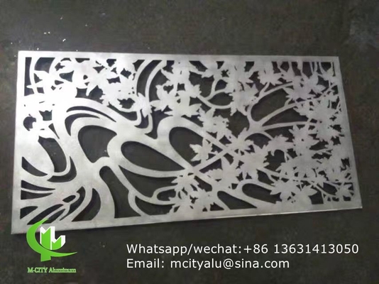pantalla hueca de corte de aluminio de flores con varios patrones diseño panel de corte láser para el balcón ventana de fachada