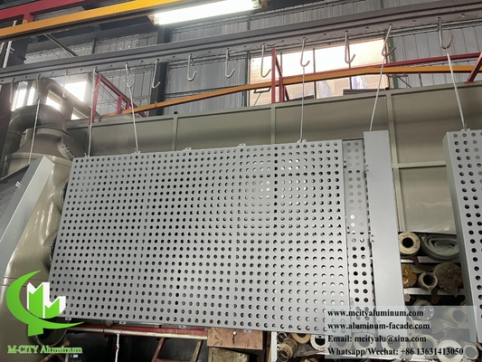 Revestimiento metálico de lámina de aluminio perforada para techos o fachadas recubierto en polvo