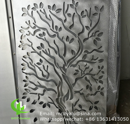 Árbol de aluminio de la hoja perforada para fachada de revestimiento valla de jardín pantalla de privacidad con corte láser de 2 mm de espesor
