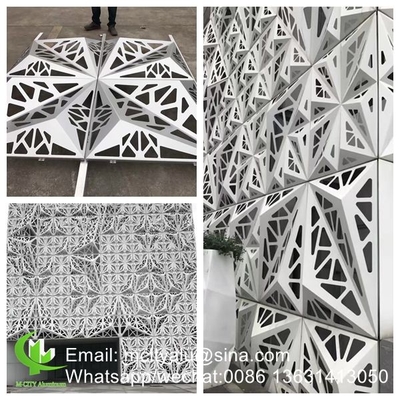 Panel de revestimiento perforado de aluminio 3D para pared de cortina fachada de revestimiento de pared panel con diseño hueco de uso exterior