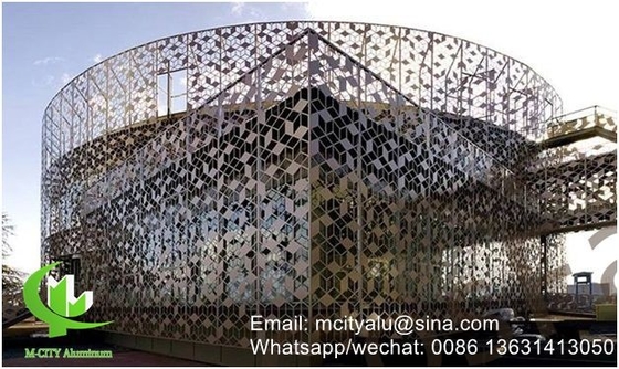 Panel de pared perforado de aluminio para fachada de revestimiento de paredes cortinas con diseño hueco de 2 mm de espesor