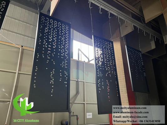 Capa de aluminio de pantalla de metal arquitectónica con diseño hueco de marco con luz LED