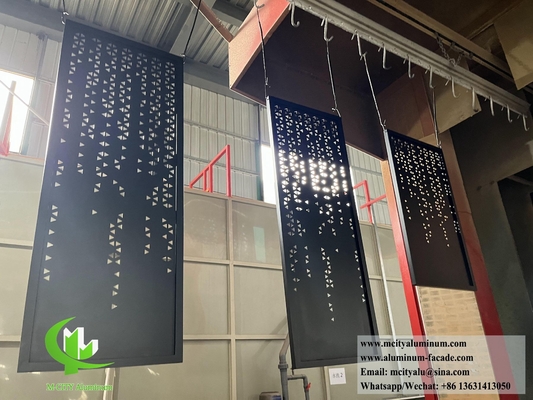 Capa de aluminio de pantalla de metal arquitectónica con diseño hueco de marco con luz LED