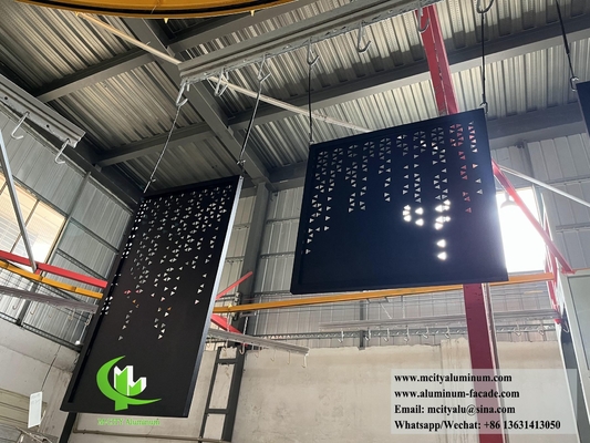 Capa de aluminio de pantalla de metal arquitectónica con diseño hueco de marco con luz LED