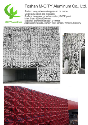 China pantalla de privacidad de aluminio CNC corte láser panel decorativo fachada panel de pared panel de revestimiento