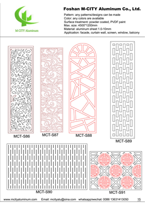 China fábrica super duradero revestido en polvo de aluminio CNC panel decorativo de corte láser para fachada panel de pared panel de revestimiento