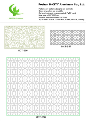 Panel decorativo perforado de aluminio para revestimiento de fachada de paredes de cortinas con láminas perforadas de 3 mm de espesor