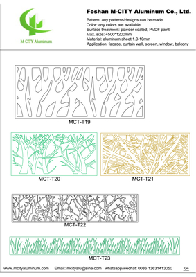 Panel decorativo perforado de aluminio para revestimiento de fachada de paredes de cortinas con láminas perforadas de 3 mm de espesor