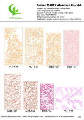 China fábrica super duradero revestido en polvo de aluminio CNC panel decorativo de corte láser para fachada panel de pared panel de revestimiento
