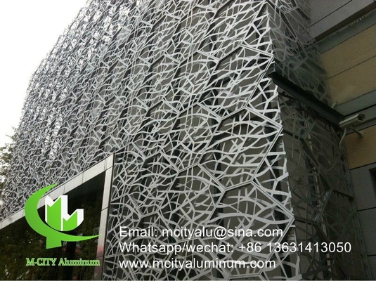 Panel de revestimiento perforado de aluminio 3D para pared de cortina fachada de revestimiento de pared panel con diseño hueco de uso exterior