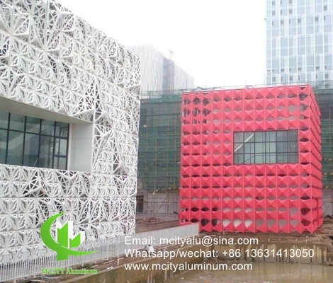 Panel de revestimiento perforado de aluminio 3D para pared de cortina fachada de revestimiento de pared panel con diseño hueco de uso exterior