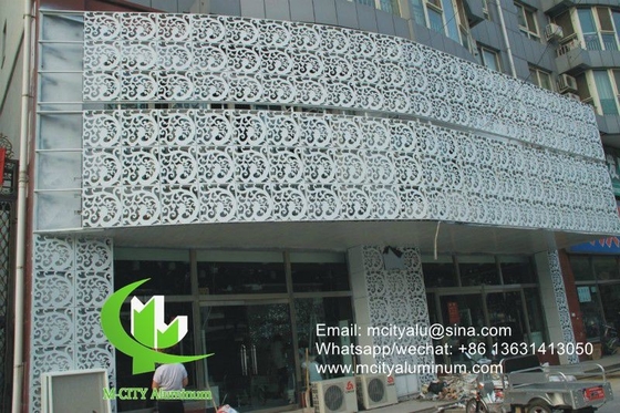 Panel de revestimiento perforado de aluminio metálico con patrones de arte perforado utilizado para fachada de edificios