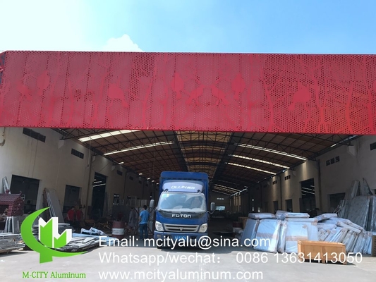 patrón de flores Pared de cortina de aluminio metálico revestimiento de fachada perforado para revestimiento de fachada