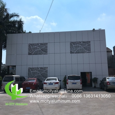 patrón de flores Pared de cortina de aluminio metálico revestimiento de fachada perforado para revestimiento de fachada