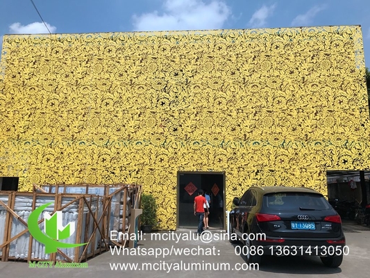 Panel de revestimiento perforado de aluminio metálico con patrones de arte perforado utilizado para fachada de edificios