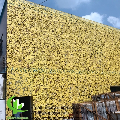 patrón de flores Pared de cortina de aluminio metálico revestimiento de fachada perforado para revestimiento de fachada