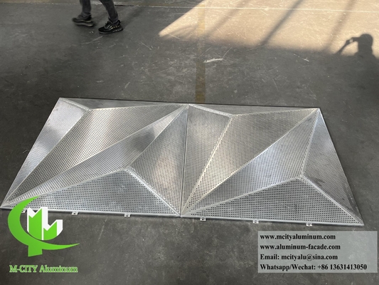 Plancha de metal 3D de aluminio revestimiento del sistema de fachada de perforación patrón para la decoración exterior