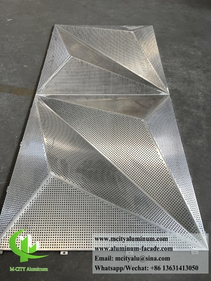 Plancha de metal 3D de aluminio revestimiento del sistema de fachada de perforación patrón para la decoración exterior