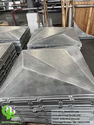 Plancha de metal 3D de aluminio revestimiento del sistema de fachada de perforación patrón para la decoración exterior