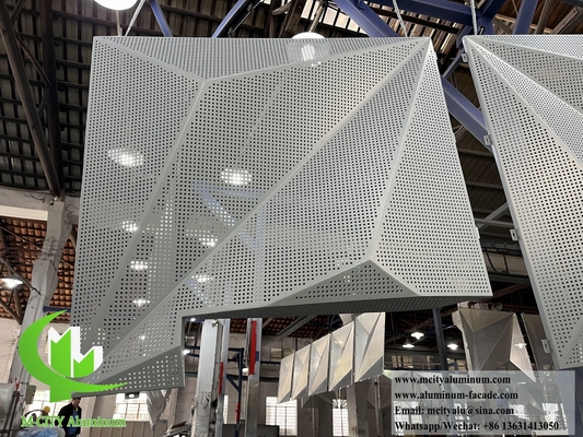 Panel de revestimiento de aluminio de diseño 3D de lámina perforada de revestimiento PVDF