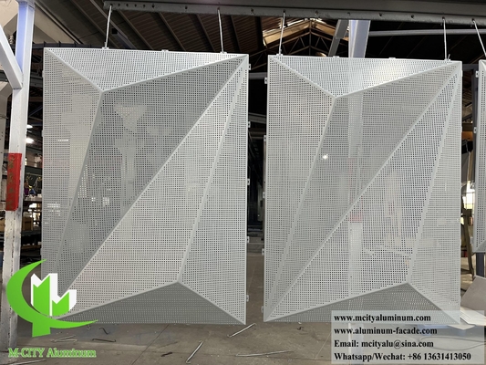 Panel de revestimiento de aluminio de diseño 3D de lámina perforada de revestimiento PVDF