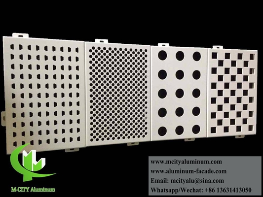 Panel de aluminio perforado externo Color de corte para la fachada para el carril revestimiento de aluminio sólido