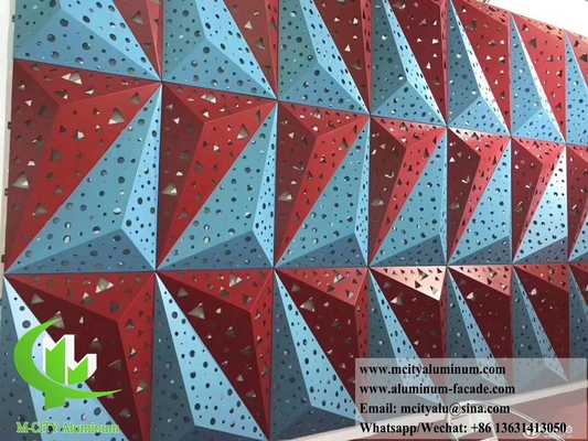Arquitectónico 3D Aluminio revestimiento de paredes paneles de fachadas sistema de perforación
