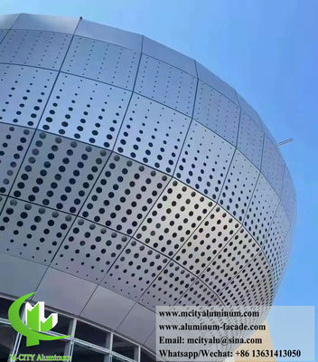 Panel de revestimiento metálico curvo Hoja de aluminio Paneles perforados Decoración de paredes exteriores
