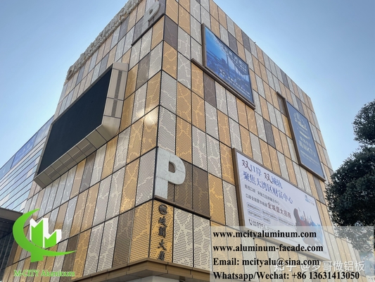 Panel de revestimiento de aluminio perforado para decoración de revestimiento de paredes exteriores 3,0 mm de espesor en polvo