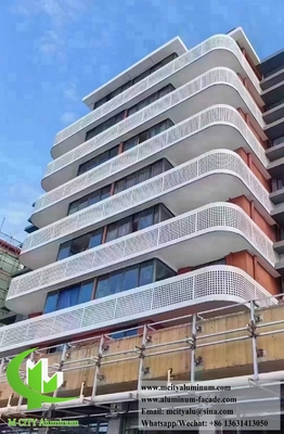 Panel de revestimiento de paredes exteriores de chapa de aluminio metálico sistema de fachadas perforadas