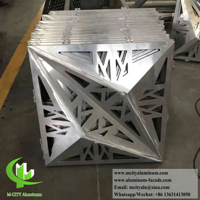Panel de aluminio revestido en metal 3D con patrones de corte CNC Decoración exterior