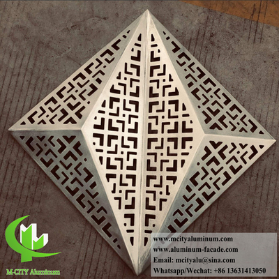 Panel de aluminio revestido en metal 3D con patrones de corte CNC Decoración exterior
