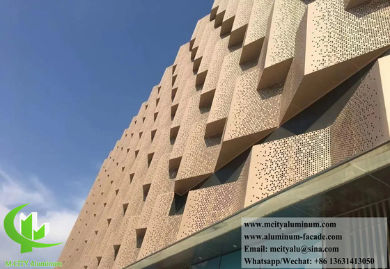 Panel de revestimiento de aluminio 3d con patrón perforado de hoja de metal de 3 mm de espesor