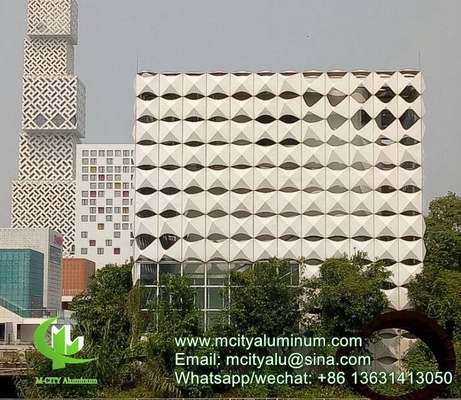 Panel de revestimiento de pared de fachada de aluminio 3d cubierta exterior de edificio para la fachada exterior del edificio