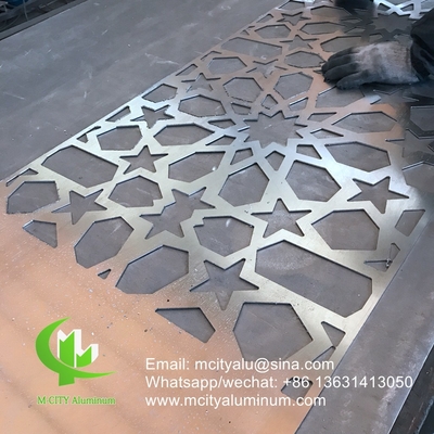 pantalla de privacidad exterior hecha a medida panel sólido Panel perforado de aluminio para panel de pared
